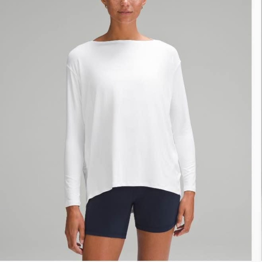 Lululemon Athletica White Boxy Long Sleeve Tee